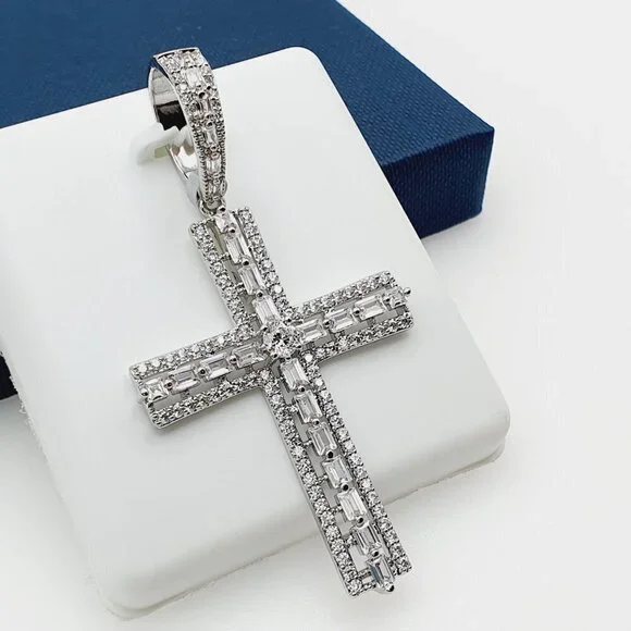 "925 Sterling Silver Plated CZ Pendant, INUS1BR190 - Picture 3 of 10